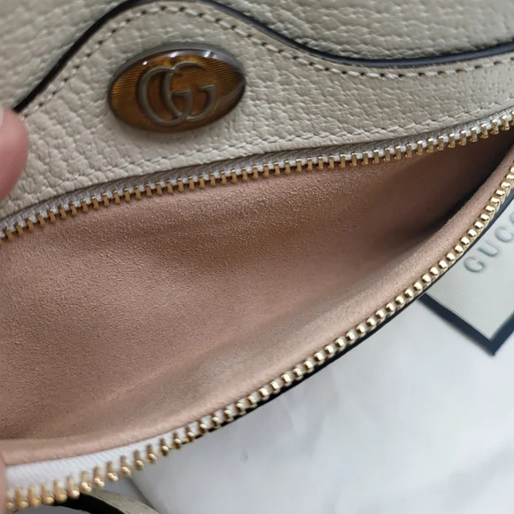 GUCCI Textured Dollar Calfskin Web Mini Ophidia Shoulder Bag Mystic White. Auth. - Picture 9 of 16